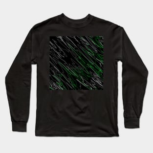 Marbled Black Green Long Sleeve T-Shirt